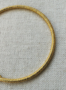 v金材质不掉色圆圆金圈手环2024新款时尚轻奢素金小金手链手镯女