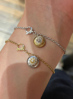 v金材质不掉色小金豆银豆锆钻手链轻奢女手链手饰新款饰品女