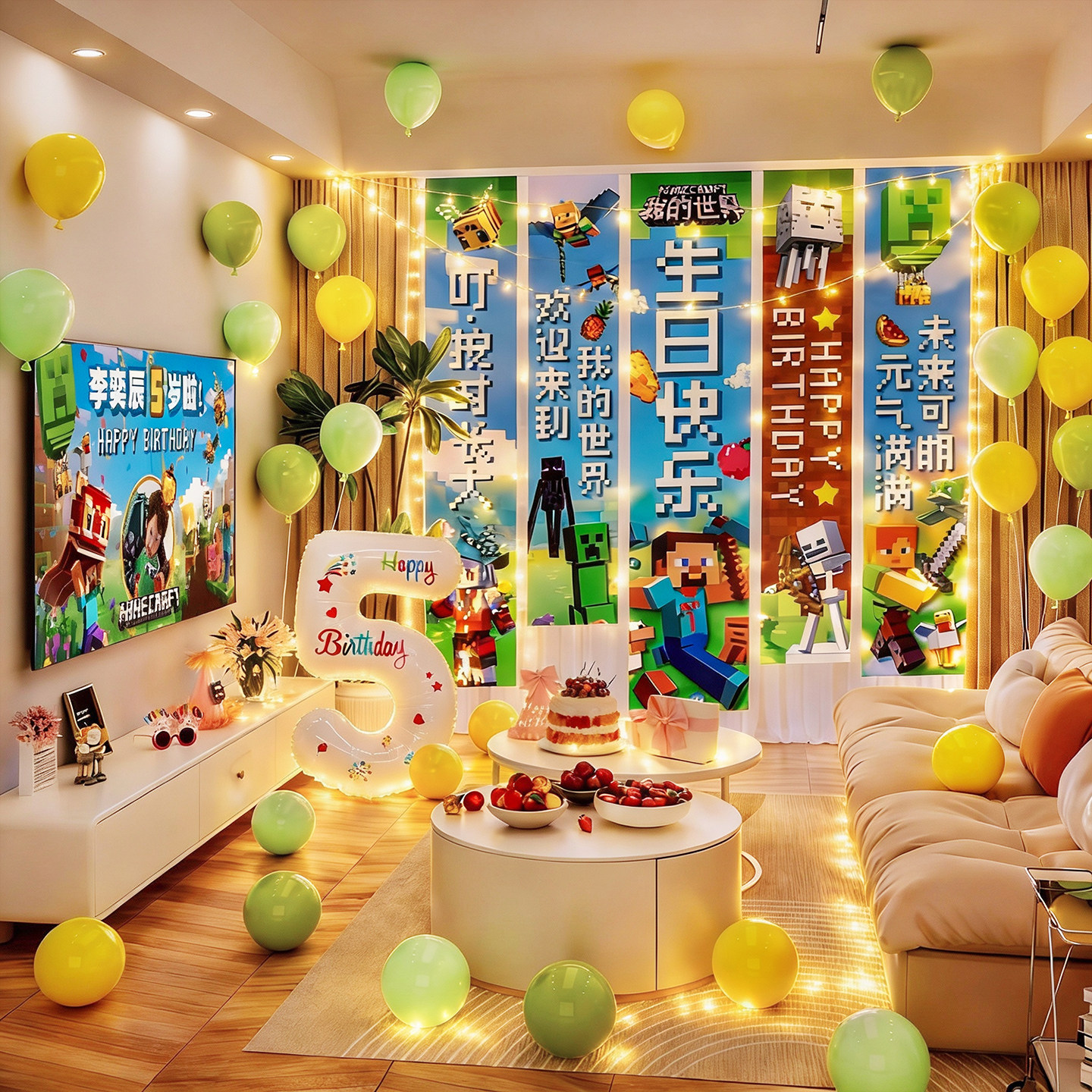 我的世界男孩儿童宝宝生日快乐派对仪式感氛围装扮布置场景装饰品,淘宝优惠券,粉丝福利购,淘宝优惠卷