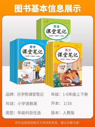 2024春课堂笔记四年级下册三四五六年级小学一年级二年级语文学霸笔记数学英语教材同步解读人教版乐学熊随堂黄冈预习课本全解状元-图0