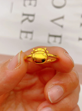 2021新年款小金牛戒指牛女沙金属