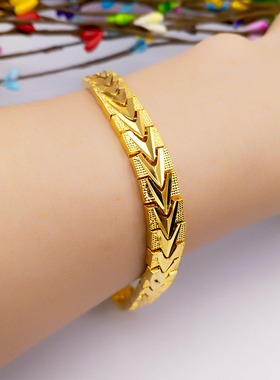 手链韩版简约仿黄金爱心欧币掉色