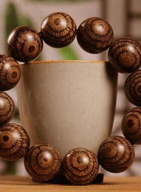 小叶买麻藤金丝藤2.0手串沉香佛珠黄花梨鬼脸对眼文玩念珠手链男