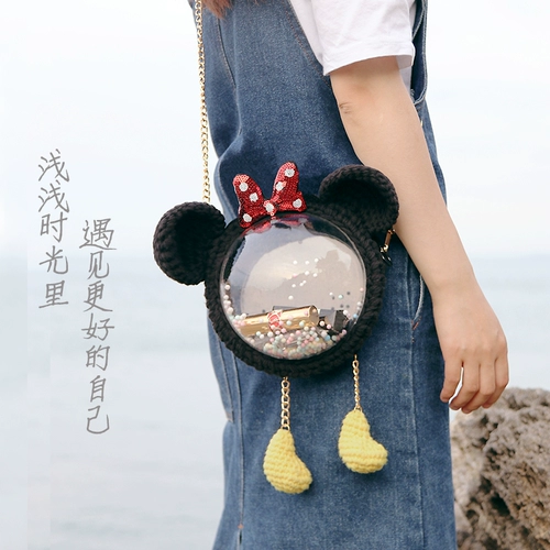 Вязаная сумка ручной работы, прозрачный космический набор материалов, плетеный крючок для вязания, DIY, популярно в интернете