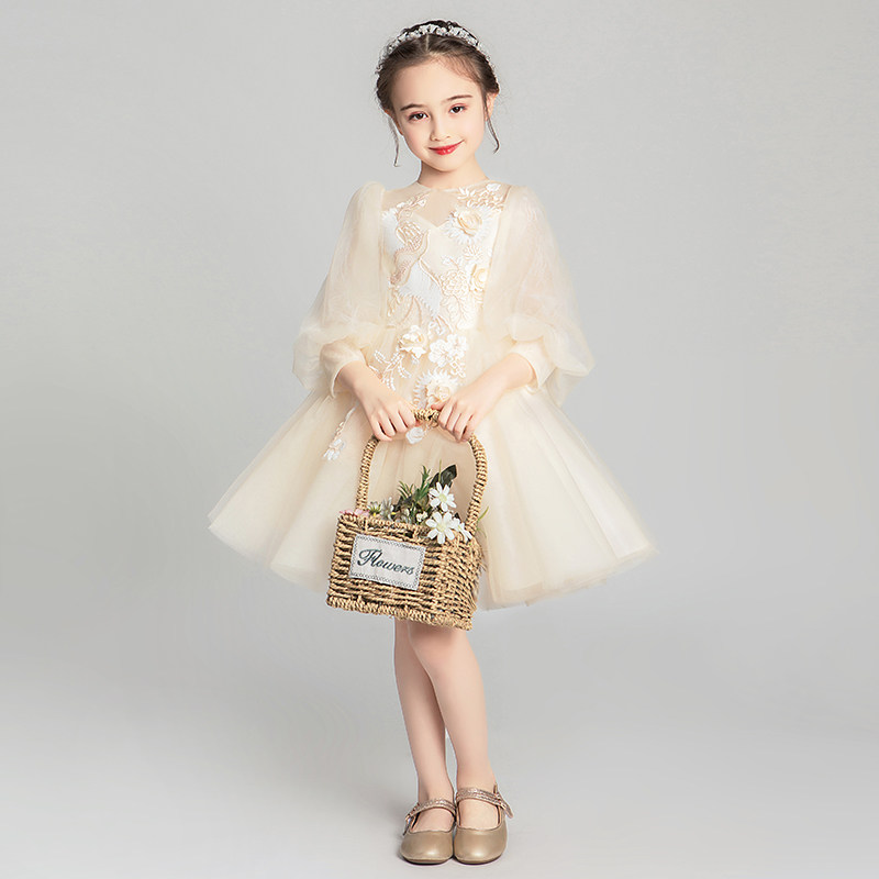 儿童晚礼服花童公主裙小女孩主持人演出服蓬蓬纱婴儿婚纱高端洋气,淘宝优惠券,粉丝福利购,淘宝优惠卷