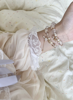 现货当天发！多面体原创天然白水晶手链手串女爱神白水珍珠可爱