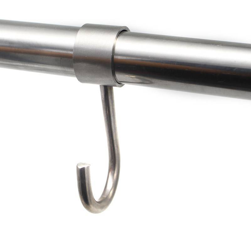 不锈钢圆管开口法兰座高脚法兰衣柜衣管托挂衣杆底座毛巾杆座 - 图0