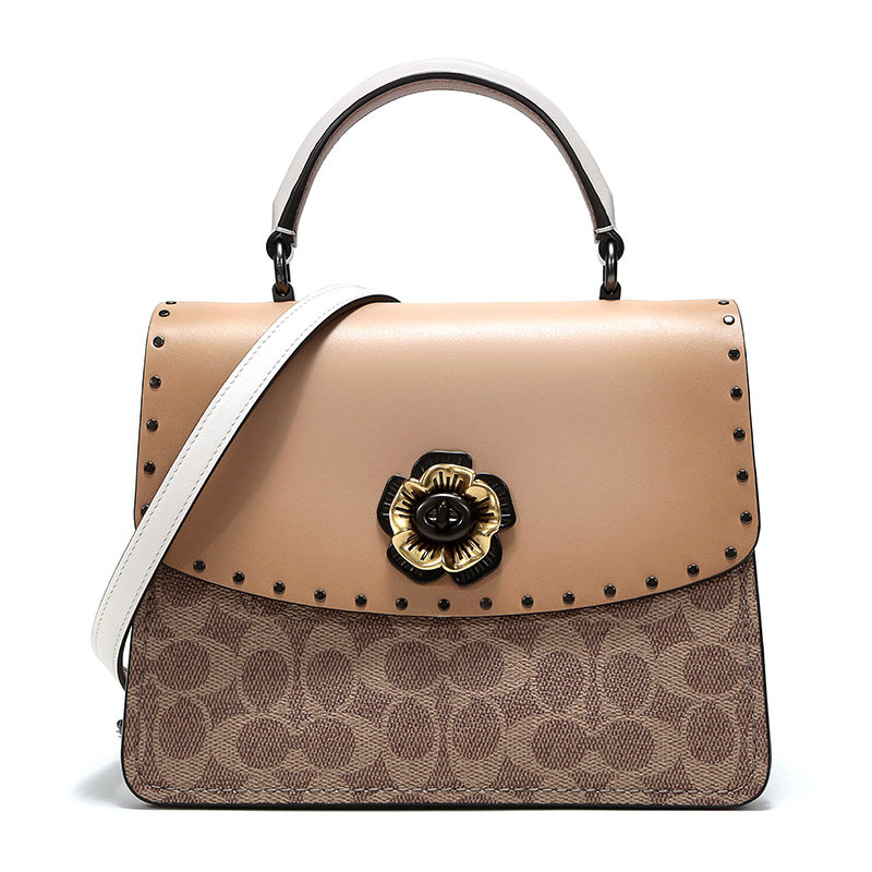 coach /蔻驰专柜款女士拼接手提包 奢de态度女士包袋