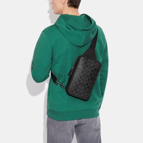 【国内正品】COACH/蔻驰Sullivan男士胸包复古老花通勤单肩斜挎包 - 图0