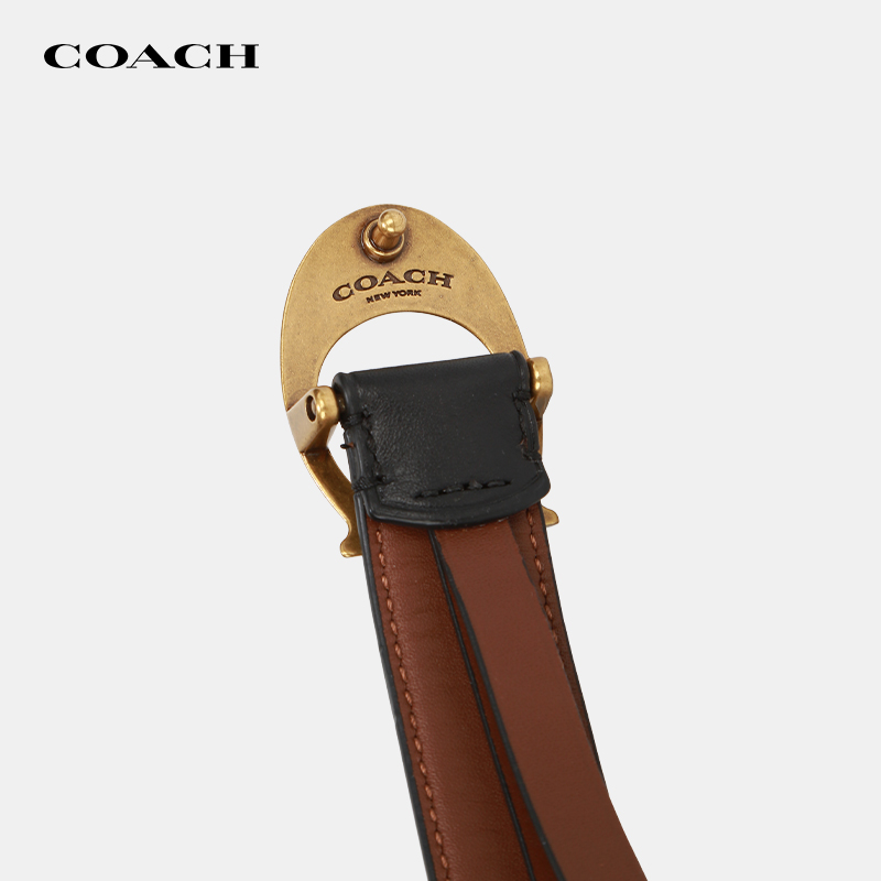 【官方授权】COACH/蔻驰女士腰带牛皮时尚百搭经典C扣皮带送女友 - 图3