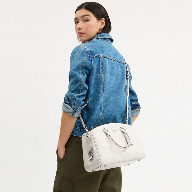 【官方授权】COACH/蔻驰Carryall老花托特包大容量单肩斜挎手提包 - 图0