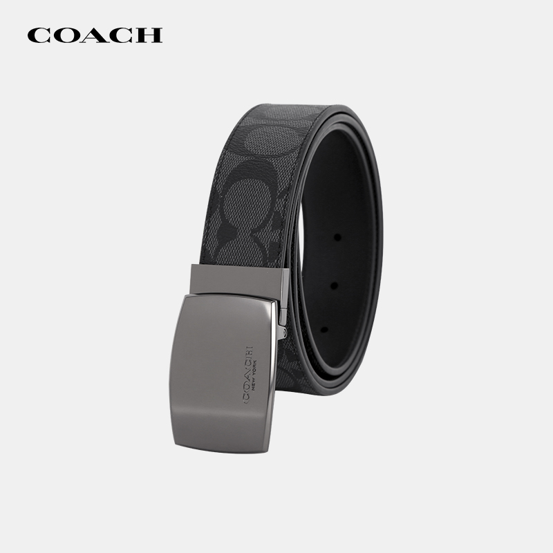 【官方授权】COACH/蔻驰腰带皮质经典商务皮带双面礼盒装男士礼物