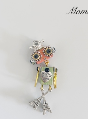 蒸汽朋克机器人diy项链吊坠钥匙扣吉他摇滚配饰手工创意挂件