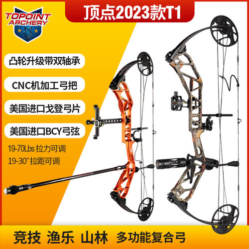 顶点弓箭 复合弓箭 T1弓箭套装 比赛弓箭正品 成人反曲弓箭滑轮弓 - 图0