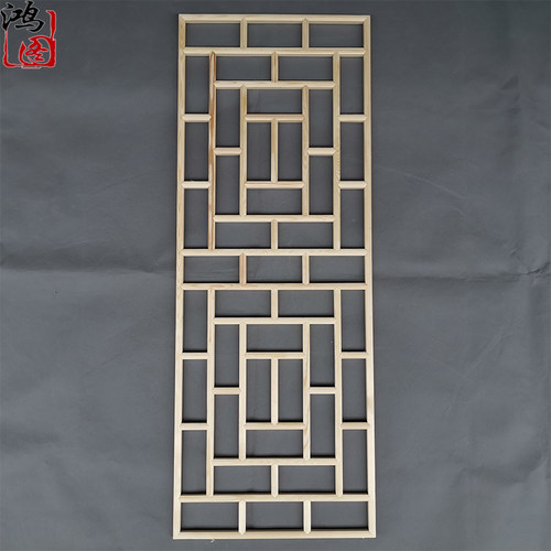 东阳木雕中式花格木格栅隔断玄关仿古门窗装修工字格屏风移门定做 - 图3