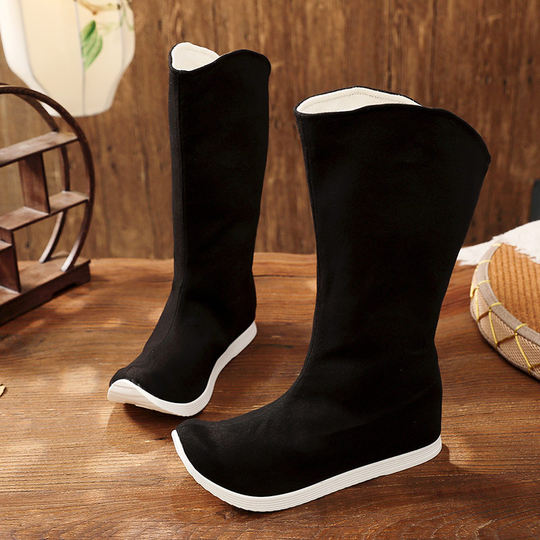 加绒古风汉服男鞋宋明制内增高古装厚底皂靴中式婚鞋飞鱼服朝靴子