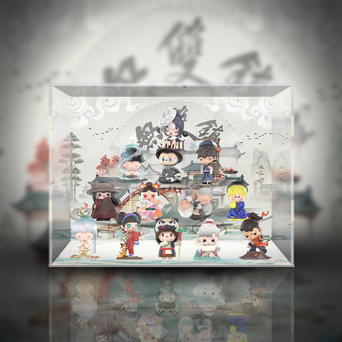 POPMART泡泡玛特 十四周年 无双镇系列 潮玩 盲盒专用展示盒 - 图0