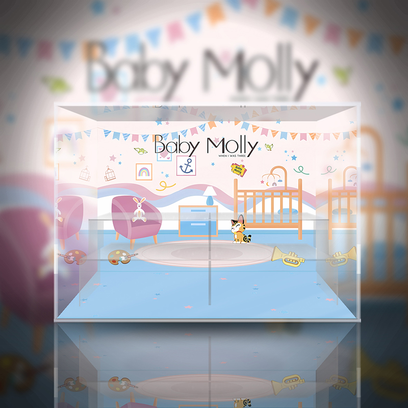 POPMART泡泡玛特 BABY molly 当我三岁时系列 潮玩 盲盒展示盒 - 图1