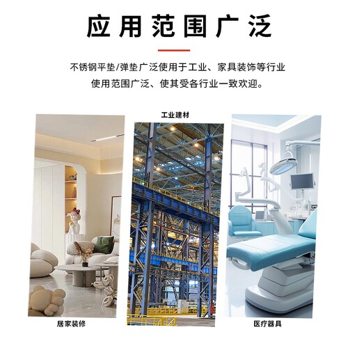 304不锈钢螺母帽平垫片弹垫M3M4M5M6M8M10M12M16M18M20M22M24M30 - 图2