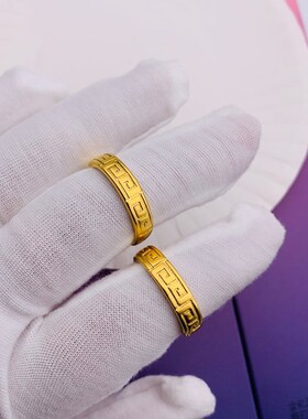 越南沙金男女情侣欧币不掉色24K