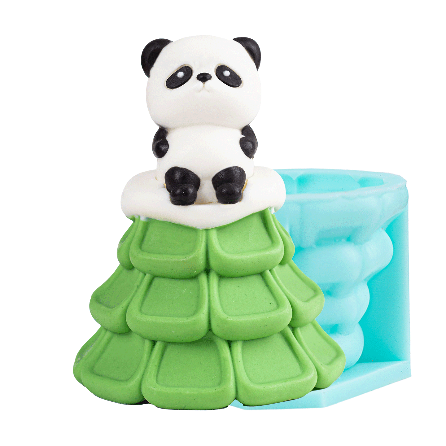 圣诞树模具硅胶慕斯甜品熊猫巧克力敲敲乐磨具25圣诞节新品食品级 - 图3