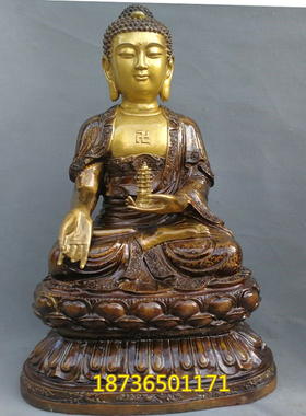 特大号纯铜三世如来佛释迦摩尼佛阿弥陀佛药师佛三宝佛铜器摆件