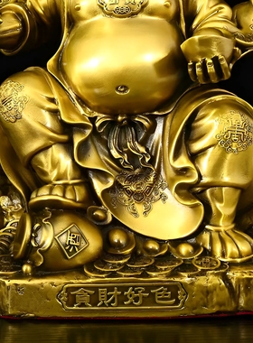 黄铜天蓬元帅猪八戒铜像摆件天蓬元帅神像家居装饰坐像净坛使者