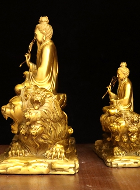 铜太乙救苦天尊神像纯黄铜东极青华大帝摆件家居供养神像太乙真人