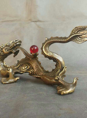 纯铜风水生肖青龙桌面摆件