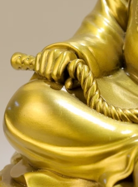 精工纯黄铜祖师爷杨筠松铜像风水祖师杨公神像家居供奉坐像摆件