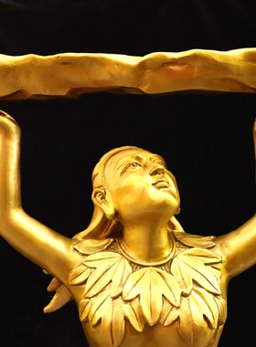 纯铜伏羲圣帝女娲娘娘黄铜伏羲女娲补天神像铜像铜器寺庙大号摆件