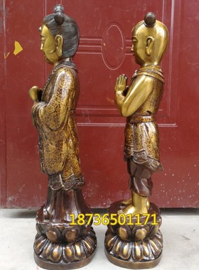 纯铜金童玉女佛像招财