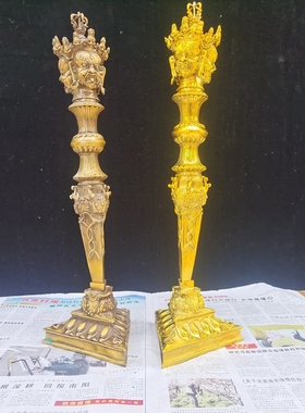 纯铜金刚杵带底座摆件