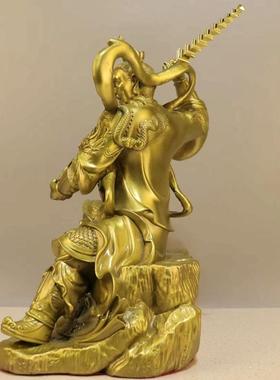 纯铜王灵官摆件王天君铜像三眼灵官护法雷公火神大号家居工艺品