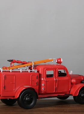 消防车模型会所道具软装饰品