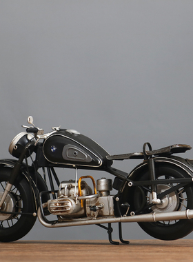 铁艺装饰怀旧客厅玄关摩托车模型