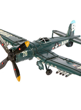 双翼飞机模型纯手工做旧家居装饰