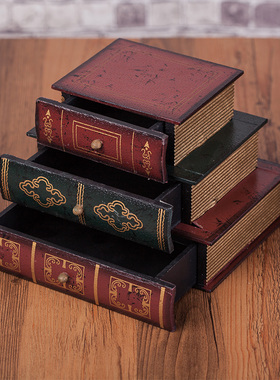 室内美式风复古家居客厅仿真书