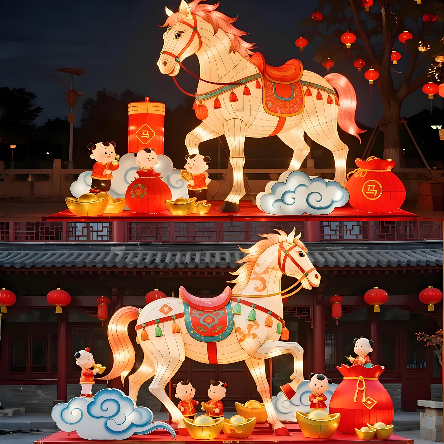 马年大型户外节日花灯造型定制中秋春节元宵灯会花车不夜城灯展,淘宝优惠券,粉丝福利购,淘宝优惠卷