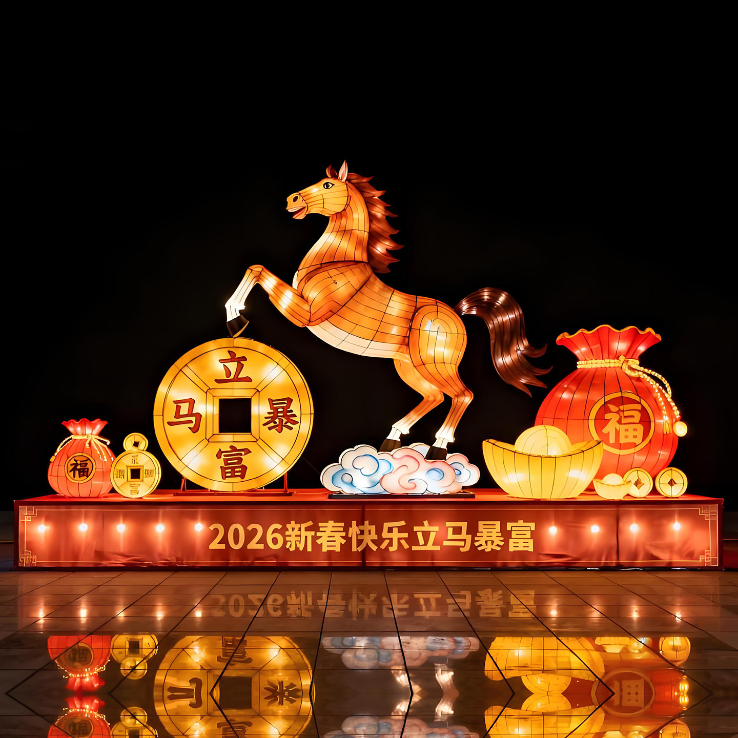 马年大型户外节日花灯造型定制中秋春节元宵灯会花车不夜城灯展,淘宝优惠券,粉丝福利购,淘宝优惠卷