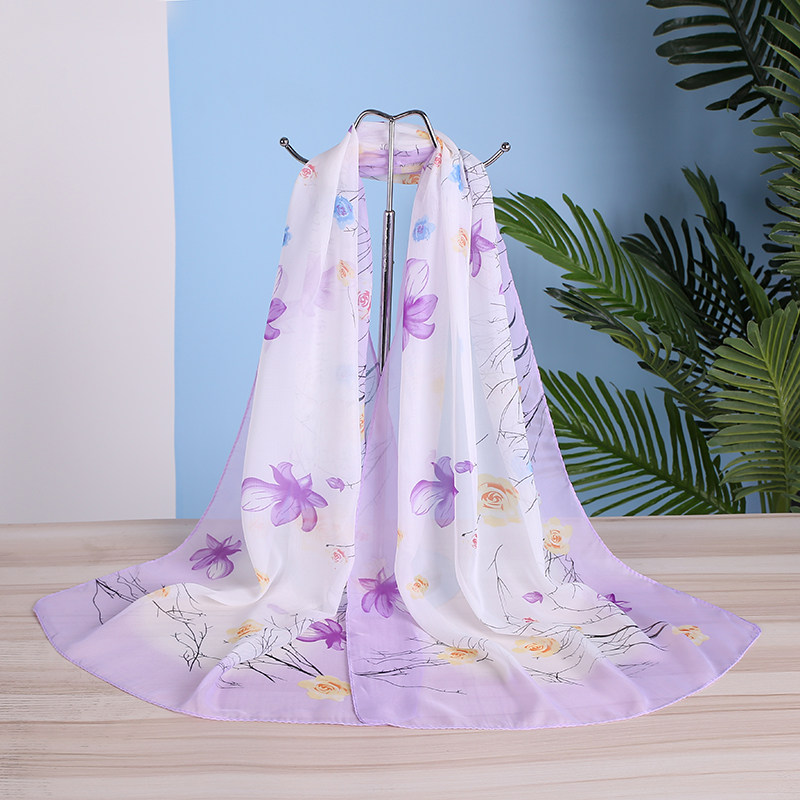 春夏新款小丝巾女秋季薄款纱巾披肩长款百搭雪纺印花围巾领巾礼品,淘宝优惠券,粉丝福利购,淘宝优惠卷