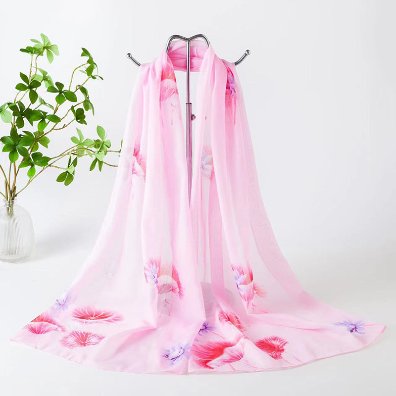 春秋新款韩版雪纺长款印花纱巾女士装饰百搭围巾薄披肩送礼小丝巾,淘宝优惠券,粉丝福利购,淘宝优惠卷