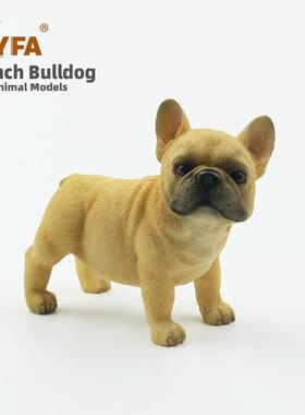 吉佳美YFA新款可爱法国斗牛犬狗模型仿真法牛车内摆件站姿小法斗