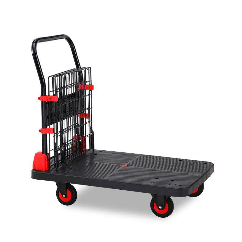 围栏手推车快递超市拣货拉货小推车带护栏静音可摺叠平板车网架车,淘宝优惠券,粉丝福利购,淘宝优惠卷