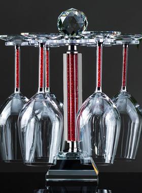 创意酒杯玻璃红酒杯架摆件葡萄倒挂水晶高脚杯沥水杯架厂家批发