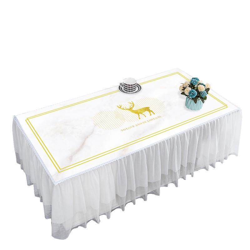 印花茶几桌布清新蕾丝长方形防尘罩电视柜盖巾布艺全包茶几布罩套,淘宝优惠券,粉丝福利购,淘宝优惠卷