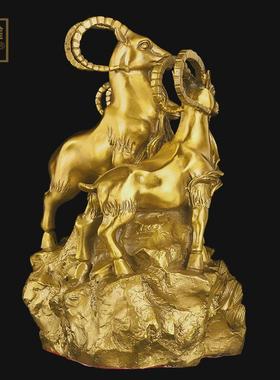 铜三羊开泰摆件黄铜三阳开泰羊摆件生肖羊客厅办公室装饰工艺礼品