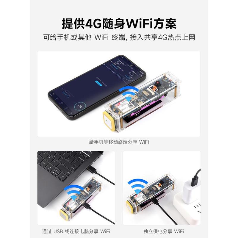 微雪 ESP32-S3 SIM7670G 4G随身WiFi/蓝牙/GNSS定位 全球通开发板 - 图1