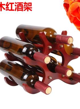 创意欧式实木红酒架装饰品酒瓶架家居洋酒架客厅摆设葡萄酒架