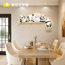 Beauty Seda Panda Hung Clock Living Room Decoration Painting 2023 New Home Silent Net Red Clock Restaurant Clock Hanging Wall